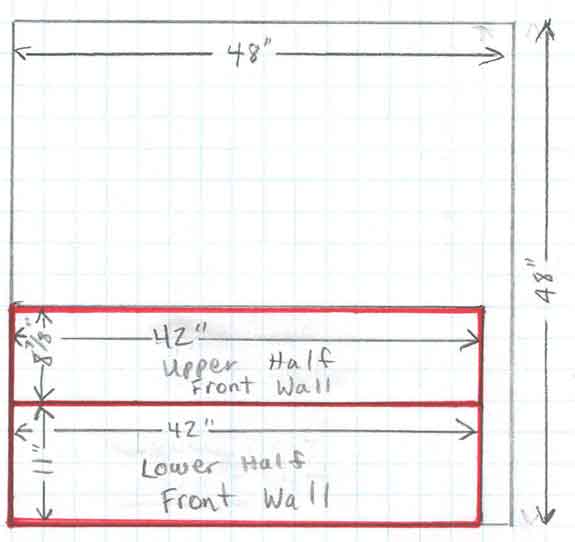 Whelping box plan, front